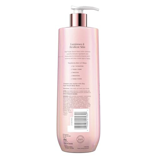 Olay Super Serum Body Wash + Hand & Body Lotion Bundle for Dry Skin, 24hr Long Lasting Hydration, 5+ Ingredient Serum Complex for Luminous Skin, 18.5 fl oz (Pack of 2)