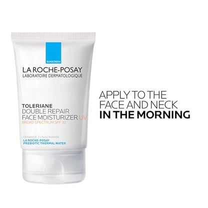 La Roche-Posay Toleriane Double Repair UV SPF Moisturizer for Face, Daily Facial Moisturizer with Sunscreen SPF 30, Niacinamide and Glycerin, Oil Free, Moisturizing Sun Protection