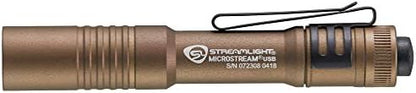 Streamlight 66608 MicroStream 250-Lumen EDC Ultra-Compact Flashlight with USB Rechargeable Battery, Clear Retail Packaging, Coyote