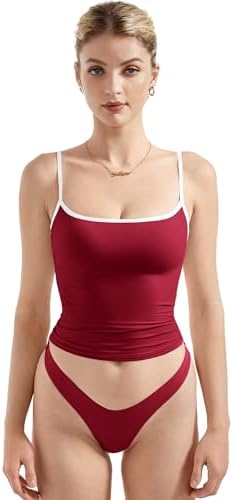 SUUKSESS Women Sexy Square Neck Tank Top Summer Y2K Going Out Basic Cami Shirt