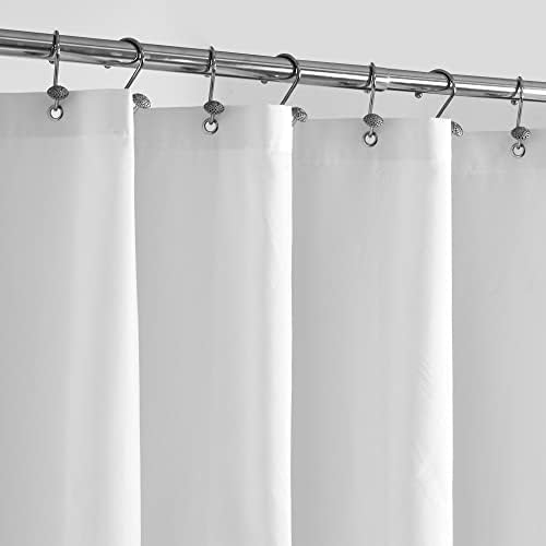 ALYVIA SPRING Extra Long Fabric Shower Curtain Liner Waterproof - 72" x 96", Soft & Lightweight X-Long Shower Curtain with Magnets, Machine Washable - 72x96, White