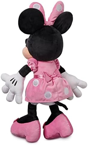 DISNEY STORE Official Minnie Mouse Pink Dress Medium Soft Toy for Kids, Cuddly Character with Fuzzy Texture and Embroidered Details, Disney Plushy Suitable for All Ages.