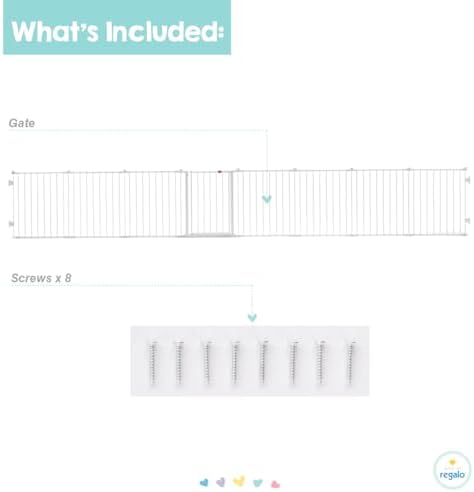 Regalo 194-Inch Super Wide Adjustable Baby Gate and Play Yard, 2-In-1, Bonus Kit, 4 Count (Pack of 1)