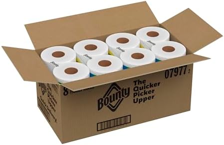 Bounty Quick Size Paper Towels, White, 8 Family Rolls = 20 Regular Rolls