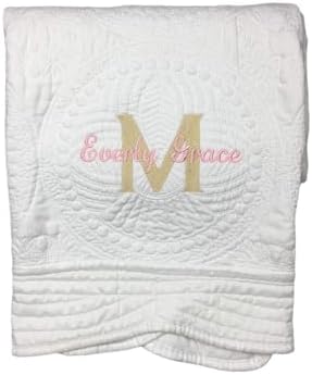 Personalized Baby Quilt Blankets Monogrammed Blankets for Kids baby blankets for girls embroidered baby gifts soft for toddler girl or boy Crib size four seasons Color Options