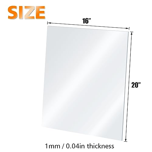 Egofine Plexiglass Sheets Acrylic Sheets 6 Pack of 16x20’’ 0.04 Thick Clear Plastic Cast Transparent Plexi Glass for Crafting Projects, Replacement Picture Frame Glass, DIY Display, Easy to Cut