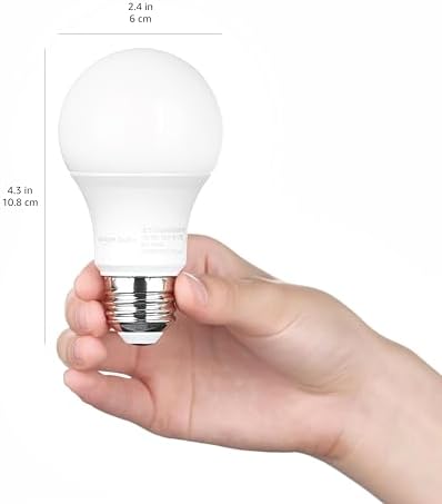 Amazon Basics A19 Dusk to Dawn Sensor LED Outdoor Light Bulb, 60W Equivalent, Energy-Efficient 9W, Soft White 2700K, E26 Base, 10,000 Hours, 6 Count (Pack of 1)