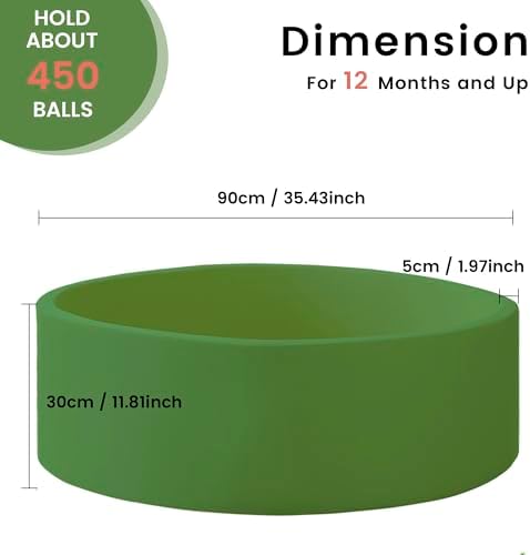 Ball Pit for Toddlers 35.43''x11.81 Baby Ball Pits Soft Memory Foam Ball Pits Round Kids Ball Pit Indoor Kids Play Ball Pool Ideal Gift for Girls and Boys (Green, NO Balls)