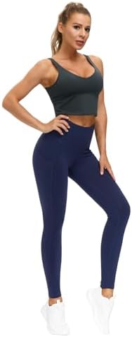 THE GYM PEOPLE Thick High Waist Yoga Pants with Pockets, Tummy Control Workout Running Yoga Leggings for Women