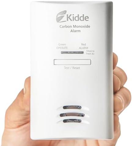 Kidde Carbon Monoxide Detector, Plug in Wall with AA Battery Backup, Test-Hush Button