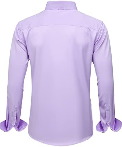 J.VER Men's Dress Shirts Solid Long Sleeve Stretch Wrinkle-Free Formal Shirt Business Casual Button Down Shirts