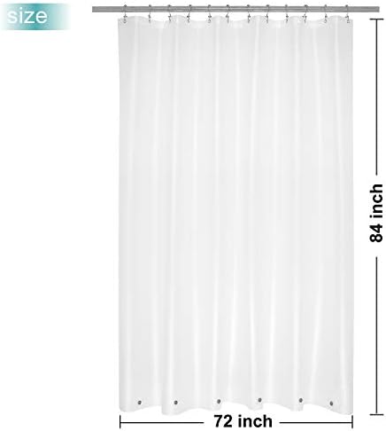 Mrs Awesome Extra Long Shower Curtain Liner with 6 Magnets 72 x 84 inch, Frosted PEVA 8G Heavy Duty Thick Plastic Shower Curtain, Waterproof, 72x84, Frost
