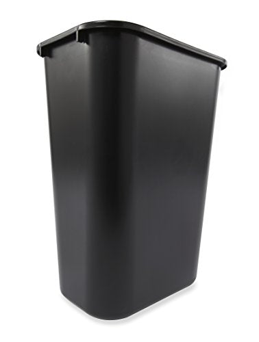 Rubbermaid Commercial Products Deskside Wastebasket/Trash Can, 10.25-Gallon/41-Quart, Black, Plastic, Garbage Can for Home/Office, Fits Under Desk/Sink/Cabinet, Pack of 12