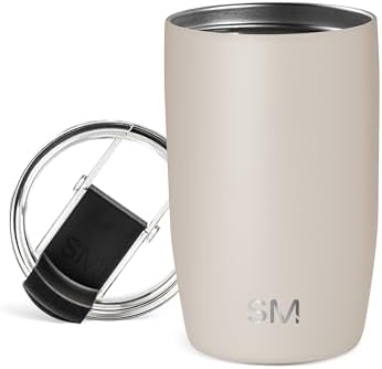 Simple Modern Travel Coffee Mug Tumbler with Flip Lid | Reusable Insulated Stainless Steel Cold Brew Iced Coffee Cup Thermos | Gifts for Women Men Him Her | Voyager Collection | 12oz | Almond Birch