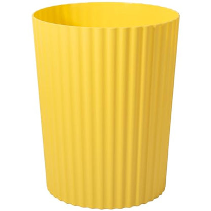JiatuA Small Trash Can Plastic Wastebasket Round Garbage Container Bin for Bathroom, Kitchen, Bedroom, Home Office, College Dorm, Yellow