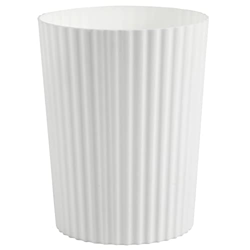 JiatuA Small Trash Can Plastic Wastebasket Round Garbage Container Bin for Bathroom, Kitchen, Bedroom, Home Office, College Dorm, White