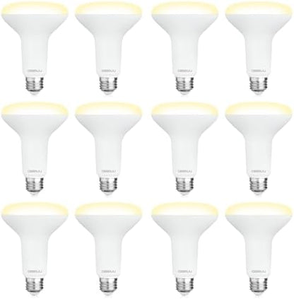 12 Pack BR30 LED Recessed Light Bulb, Dimmable Indoor Flood Light Bulbs CRI80 7W Equivalent 65W 2700K Soft White 650 Lumens, 15000 Lifetime Hours E26 Base LED Can Light Bulb, Flicker-Free