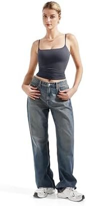 SUUKSESS Women Sexy Square Neck Tank Top Summer Y2K Going Out Basic Cami Shirt