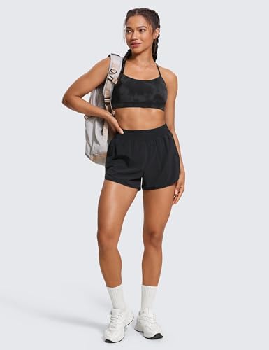 CRZ YOGA Butterluxe Womens Y Back Sports Bra - Padded Racerback Low Impact Spaghetti Thin Strap Workout Yoga Top