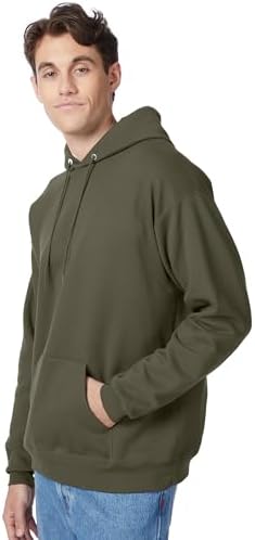Hanes EcoSmart Hoodie, Midweight Fleece, Pullover Hooded Sweatshirt for Men