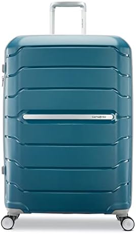 Samsonite Freeform Hardside Expandable with Double Spinner Wheels, Checked-Large 28-Inch, Dark Teal