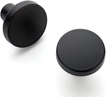 Ravinte 25 Pack Drawer Pulls 1-1/4 Inch Kitchen Cabinet Knobs Solid Round Dresser Drawer Knobs Matte Black Dresser Knobs Drawer Knobs Simple Cabinet Hardware for Cupboard Drawer Pulls