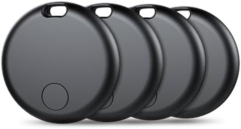 Air Tracker Tags-4 Pack: Smart Bluetooth Tracker, Item Finder Works with Apple Find My (iOS Only) App, Trakcer Tag Locator for Keys, Luggage, Satchel, Backpack etc. (Not for Android Devices)