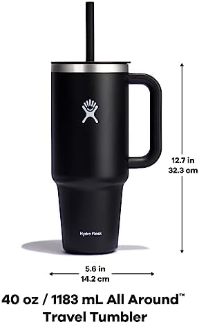 Hydro Flask 40 Oz Travel Tumbler with Handle, Lid and Straw - Insulated Stainless Steel in Trillium