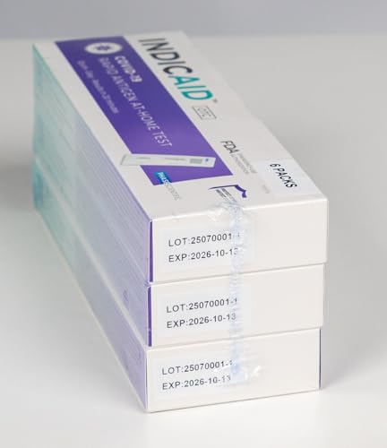 INDICAID COVID-19 Antigen Rapid Test, 6 Tests in 3 Individual Packs, FDA EUA Authorized OTC COVID Home Test, HSA/FSA Eligible, Fast and Easy to Use