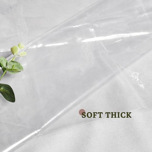 Barossa Design Extra Heavy Duty Shower Curtain Liner Thick - Soft Plastic Shower Liner Waterproof with Grommets & 3 Magnets, Clear, 72"x72"