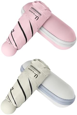 BAODINI Travel Mini Umbrella for Purse With Case Small Compact UV Sun Protection Sun Lightweight Tiny Pocket Umbrella for Women Kids and Men