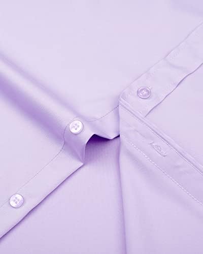 J.VER Men's Dress Shirts Solid Long Sleeve Stretch Wrinkle-Free Formal Shirt Business Casual Button Down Shirts