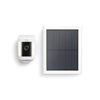 Like-New Ring Spotlight Cam Plus, Solar | Two-Way Talk, Color Night Vision, and Security Siren (2022 release) - White