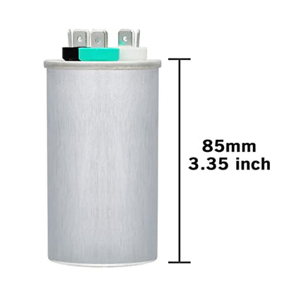 25/7.5 uF 25+7.5 MFD 370V or 440V Dual Run Start Round A/C Capacitor 25 7.5 uF 370 440 Volt VAC CBB65 Air Conditioner Capacitors for AC Unit Fan Motor Start Heat Pump Condenser Straight Cool