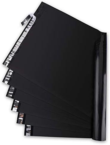 Metronic Black Poly Mailers 14.5x19 Large 100 Pack Self-Seal Shipping Bags, Packaging Envelopes for Small Business, Boutique, Clothing