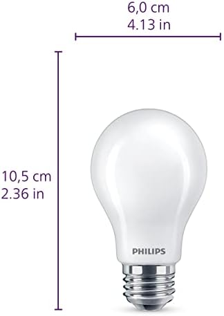 Philips LED 60W A19 8-Pack Ultra Definition (2700K) 800 Lumen (8W = 60W) Dimmable Frosted Flicker-Free Light Bulbs