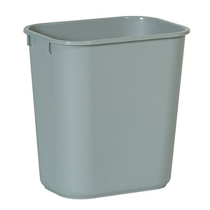 Rubbermaid Commercial Products Deskside Wastebasket/Trash Can, 3.25-Gallon/13-Quart, Gray, Plastic, for Bedroom/Bathroom/Office, Fits Under Desk/Sink/Cabinet, Pack of 12