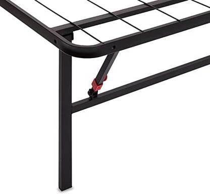 Amazon Basics Bed Frame with Storage, Foldable Metal Platform, Sturdy Steel, No Box Spring Needed, 14 inches High, Tool-Free Setup, Full Size, Black