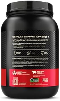 Optimum Nutrition Gold Standard 100% Whey Protein Powder, Chocolate Peanut Butter, 2 Pound (Packaging May Vary)