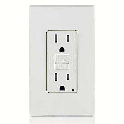 Leviton GFCI Outlet, 15 Amp, Self Test, Tamper-Resistant with LED Indicator Light, Protection from Electric Shock and Electrocution, GFTR1-W, White