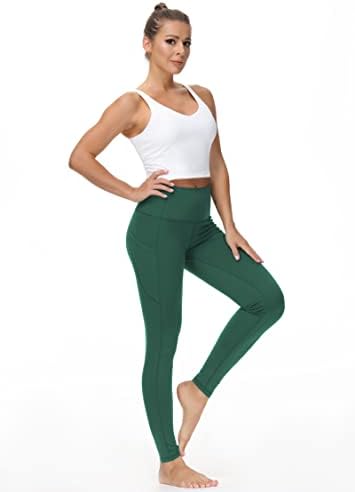 THE GYM PEOPLE Thick High Waist Yoga Pants with Pockets, Tummy Control Workout Running Yoga Leggings for Women