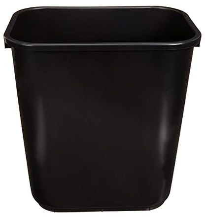 Amazon Basics Trash Can, Rectangular Commercial Office Wastebasket, 7 Gallon (Pack of 6), Black (Previously AmazonCommercial Brand)