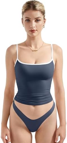 SUUKSESS Women Sexy Square Neck Tank Top Summer Y2K Going Out Basic Cami Shirt