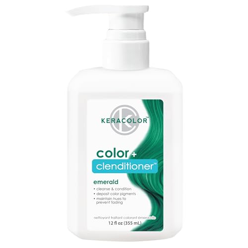 Keracolor Color + Clenditioner 3-in-1 Color-Depositing Conditioner, Gently Cleanses & Conditions, Semi-Permanent Hair Color, 23 Shades, 12 Fl Oz