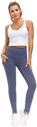 THE GYM PEOPLE Thick High Waist Yoga Pants with Pockets, Tummy Control Workout Running Yoga Leggings for Women