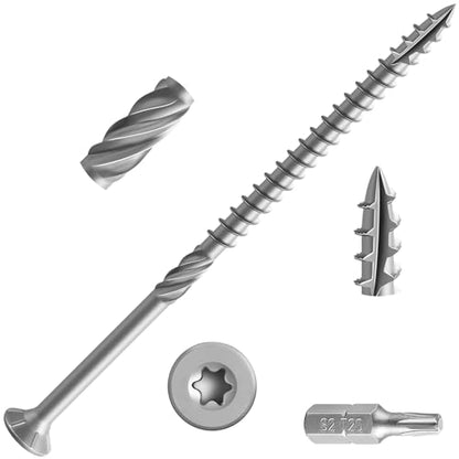 #10 * 4" 304 Stainless Steel Deck Screws, (115pcs) 2 lbs.Exterior Wood Screws, Rust Resistant epoxy Coated, Bronze, T25 Star Bit