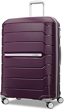 Samsonite Freeform Large Checked Luggage with Dual 360° Spinner Wheels - TSA Lock, Airline-Approved - Lightweight Durable Polypropylene Expandable Hardshell - Amethyst Purple