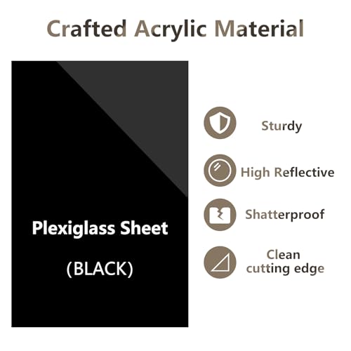 Egofine 11" x 14" Black Plexiglass Sheets 20 Pack 0.04 Inch Cast Acrylic Sheet Thick for DIY Craft Projects, Painting, Photography, Sign, Display Stand, Home Decor, Easy to Cut
