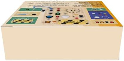 Busy Board, Montessori Toy for 1-3 Years Old, Wooden Toddler Sensory Travel Toy, Ideal Gift for 1+ Year Old Boys (Busy Board Plus V2), Medium, Yellow