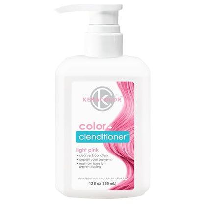 Keracolor Color + Clenditioner 3-in-1 Color-Depositing Conditioner, Gently Cleanses & Conditions, Semi-Permanent Hair Color, 23 Shades, 12 Fl Oz